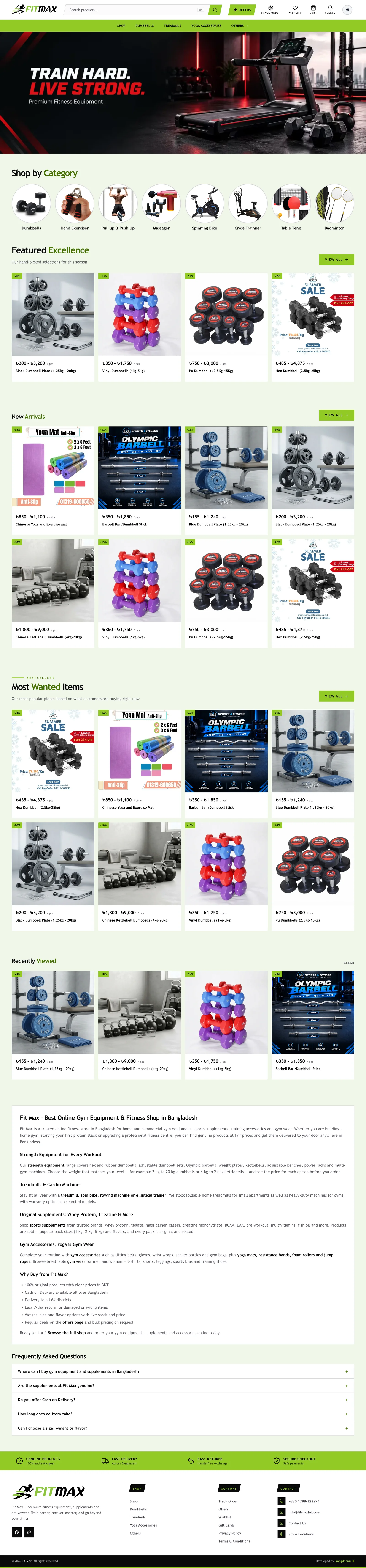 FitMax - Gym Equipments, supplements & Fitness accorosiers seller - Complete Website Showcase