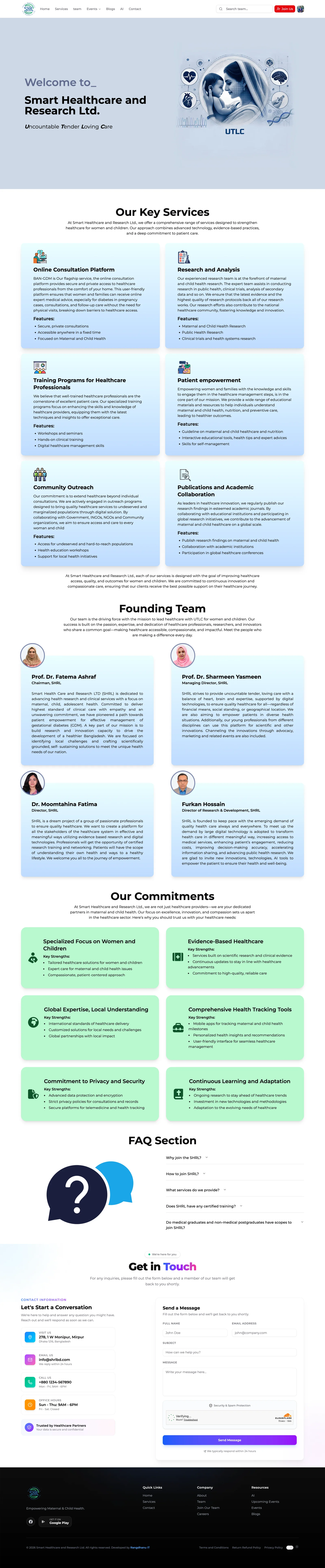 Smart Healthcare and Research Ltd. - Complete Website Showcase